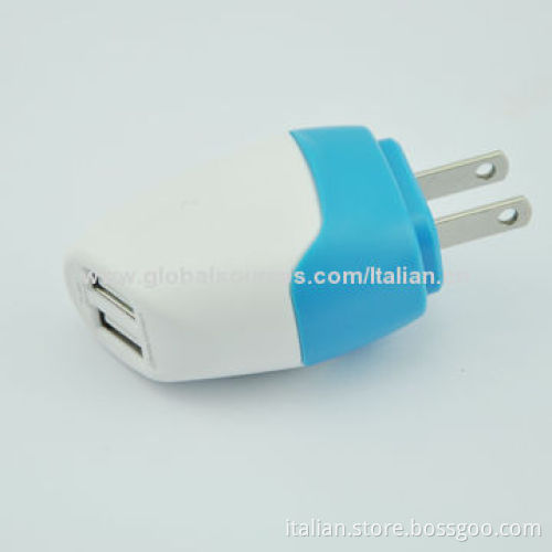 Power Charger for iPhone and iPad with Dual-USB Port, 5V DC Output Voltage
